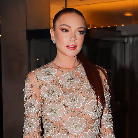 Lindsay Lohan: Sheer Dress at Falling For Christmas Premiere