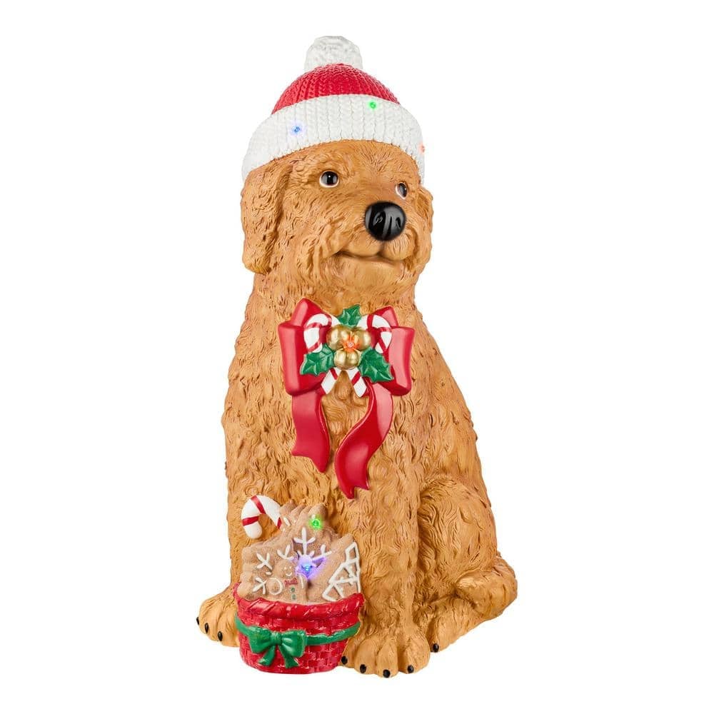 Home Depot 2.5 Ft. Golden Doodle Holiday Porch Greeter with LED Lights