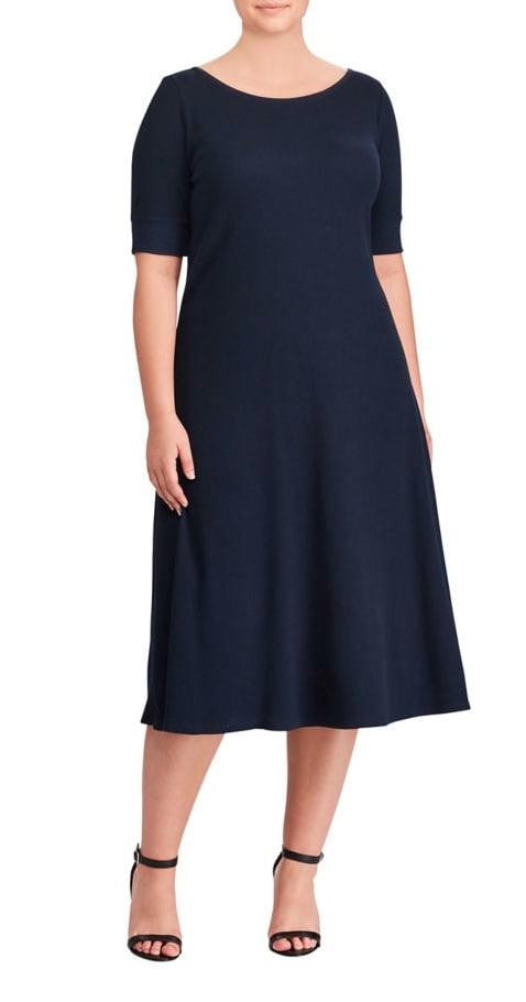Lauren Ralph Lauren Plus Fit-and-Flare Cotton Dress