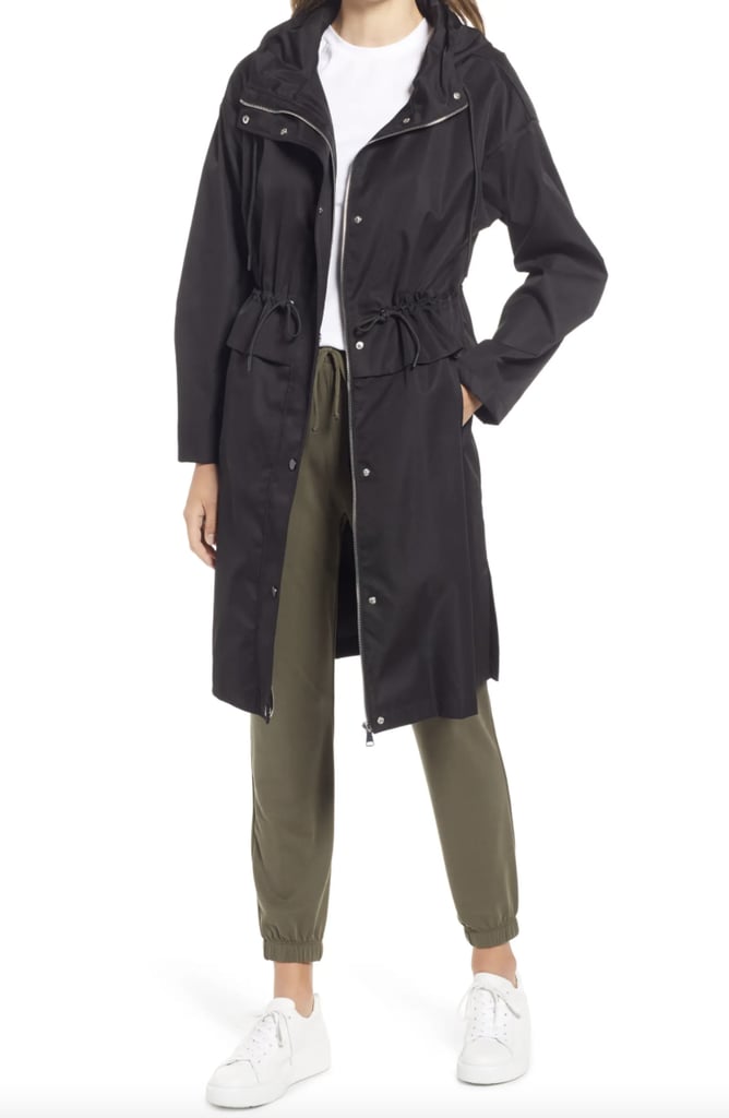Nordstrom Cinch Waist Hooded Raincoat 