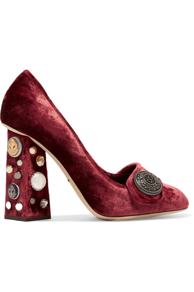 Gabbana Embellished Velvet Pumps 