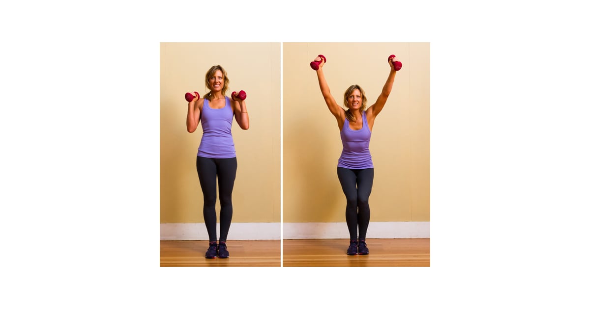Narrow Squat With Overhead Press Inner Thigh Exercises Popsugar