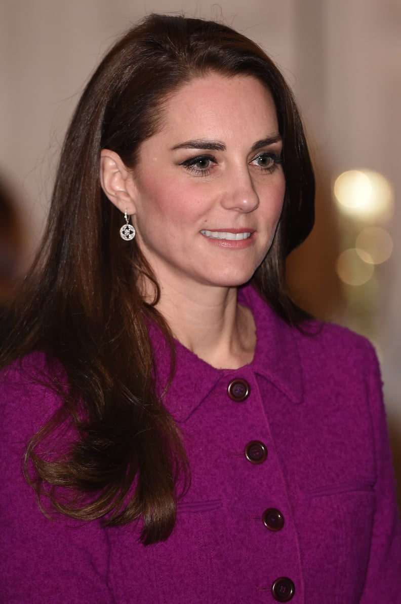 Kate Accessorized With White Gold and Diamond Drop Earrings