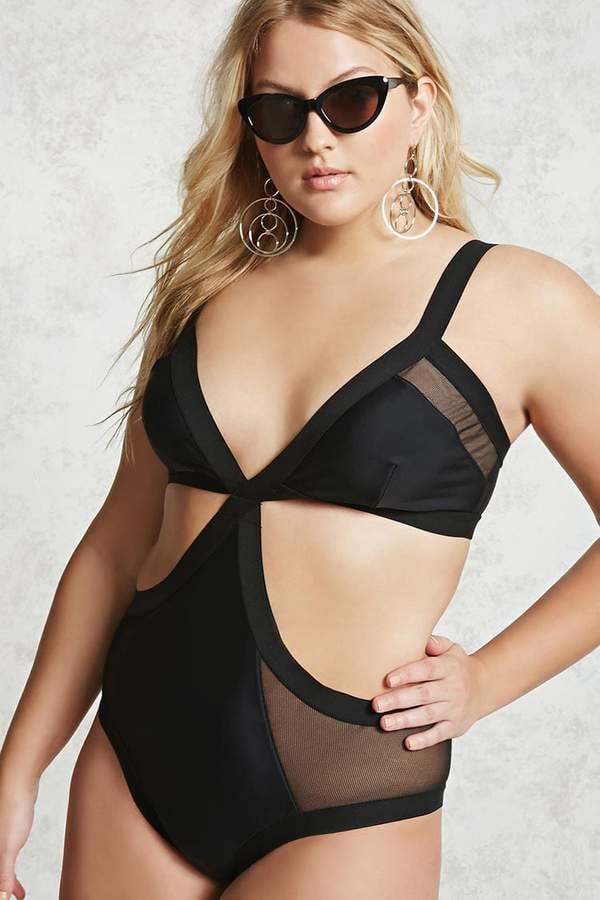 Forever 21 Plus Size Cutout Mesh Swimsuit | Iggy Azalea's ...