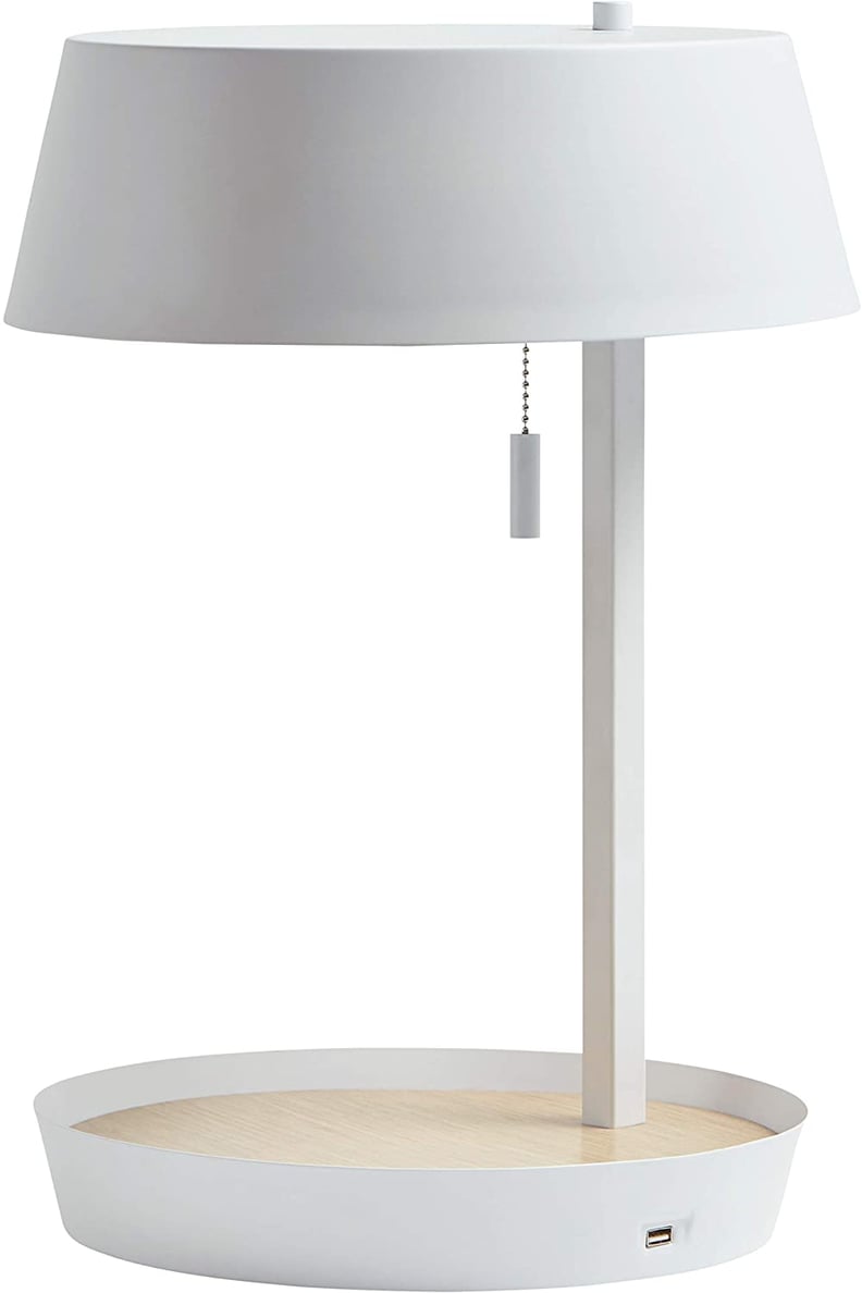 Rivet Modern Table Lamp With USB and Bulb