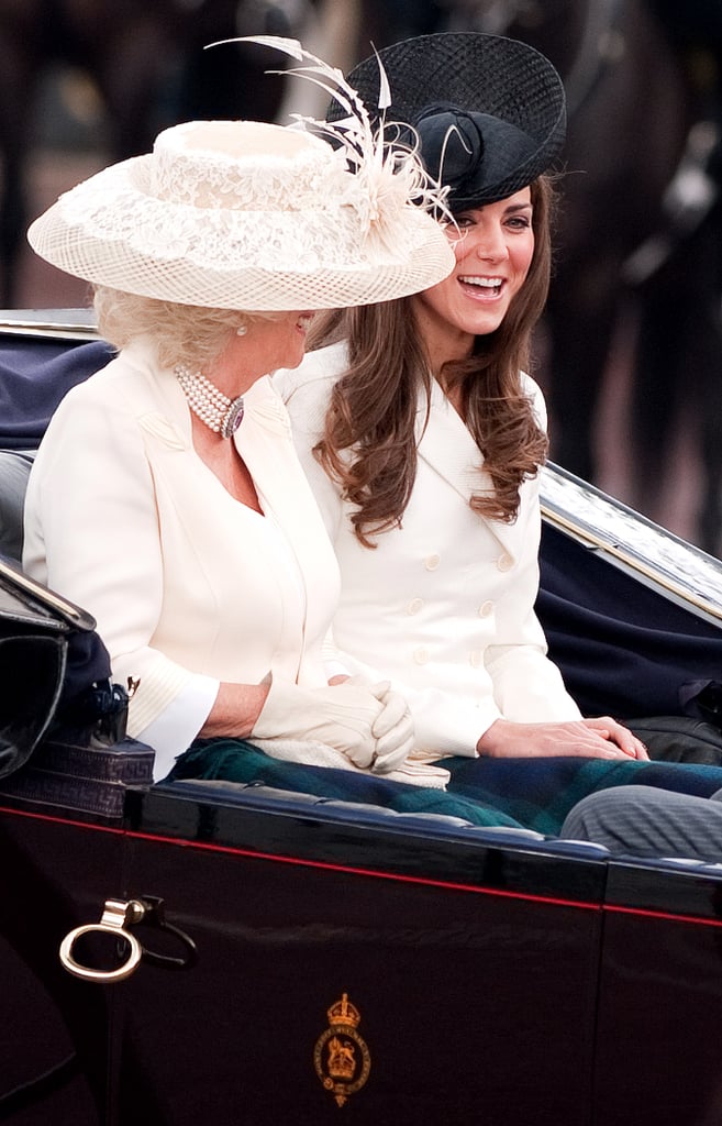 Kate: "Is this the one where they wear the tall, furry hats or the floppy ones with the feathers?"

Camilla: "Who cares? They're both hilarious."