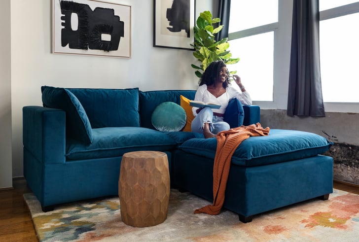 Small sofa with shop ottoman