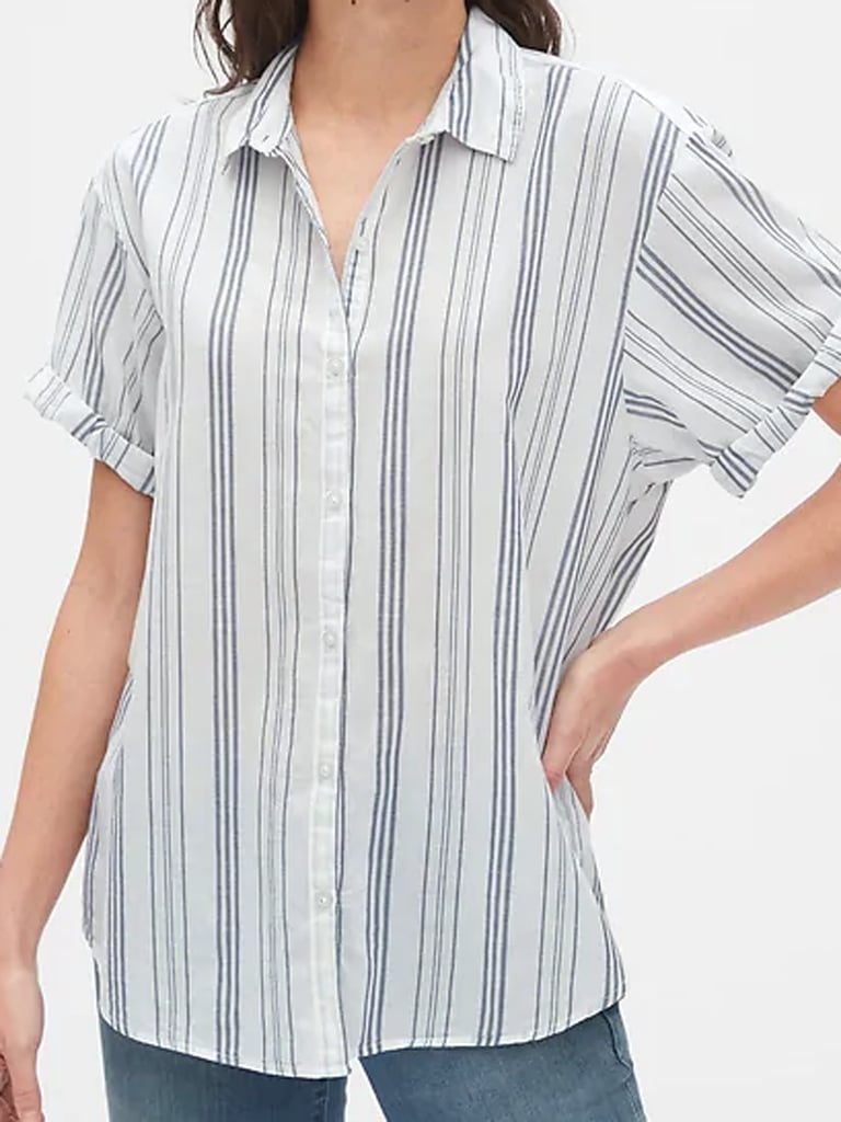 Roll Sleeve Stripe Shirt
