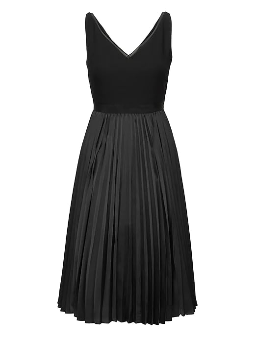Pleated Fit-and-Flare Dress