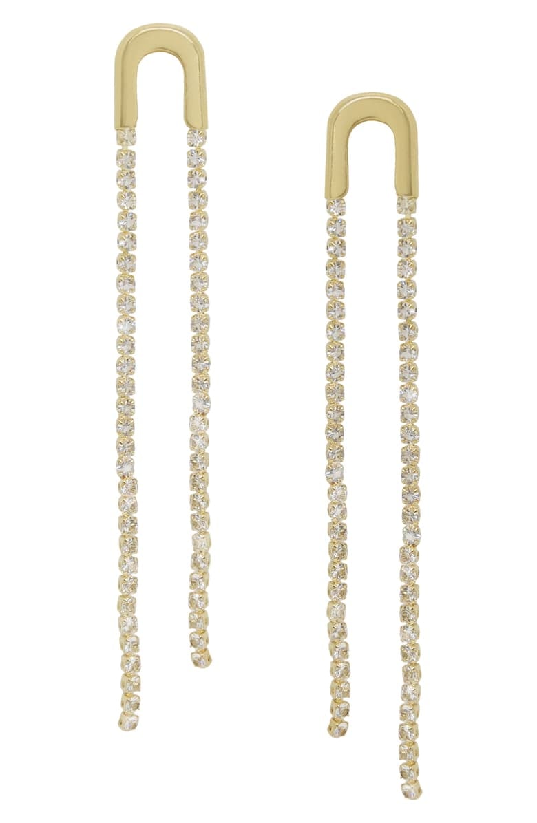 Ettika Crystal Chain Drop Earrings