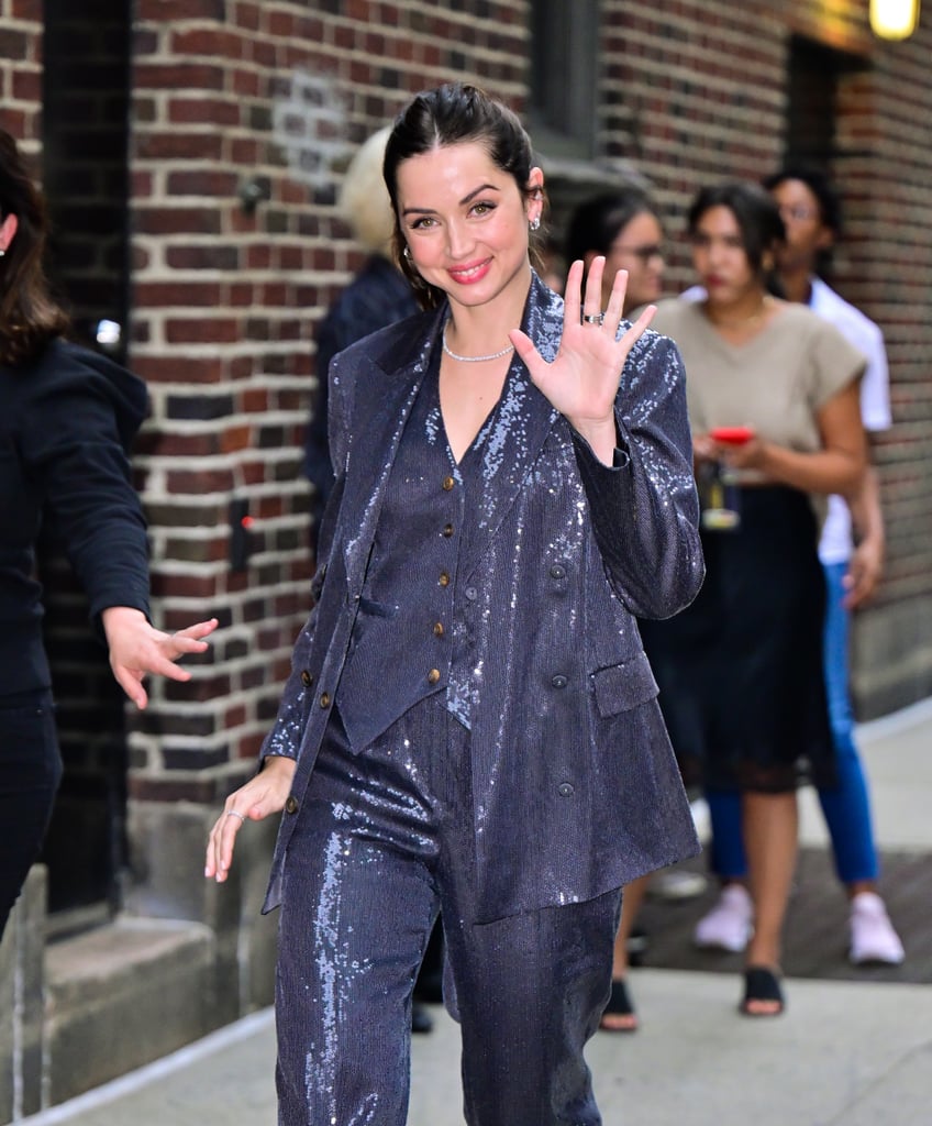 Ana de Armas Wears Sequin 3-Piece Suit