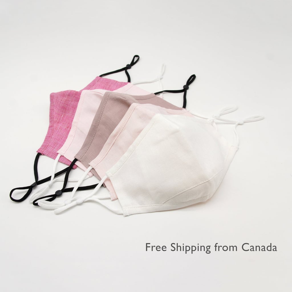 Washable Linen Face Mask With Filter Pocket and Soft