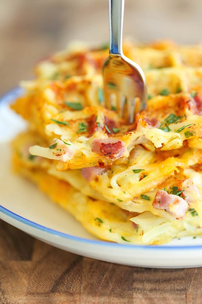 Ham and Cheese Hash Brown Waffles Ham and Cheese Hash Brown Waffles