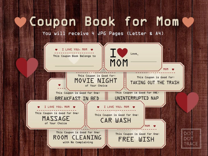 Acts of Service Printable Coupon Book For Moms Mother's Day Gifts