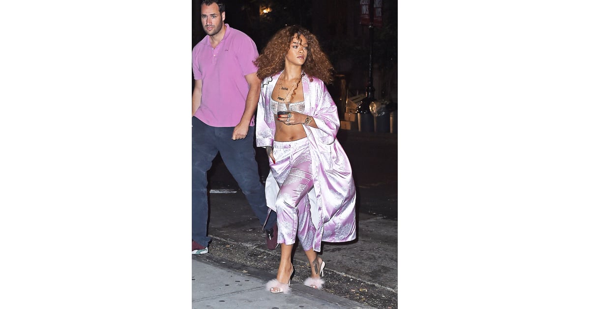 Rihanna | How to Wear Pajamas During the Day | POPSUGAR Fashion Photo 6