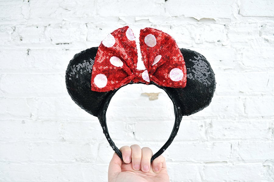 Classic Polka Dot Minnie Mouse Sequin Ears ($17)