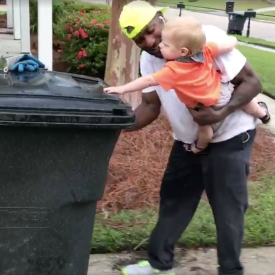 Little Boy Helping Garbage Man