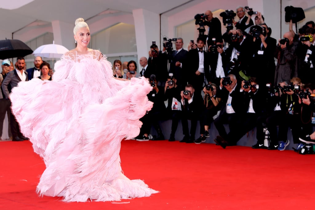 Lady Gaga Pink Valentino Dress at Venice Film Festival