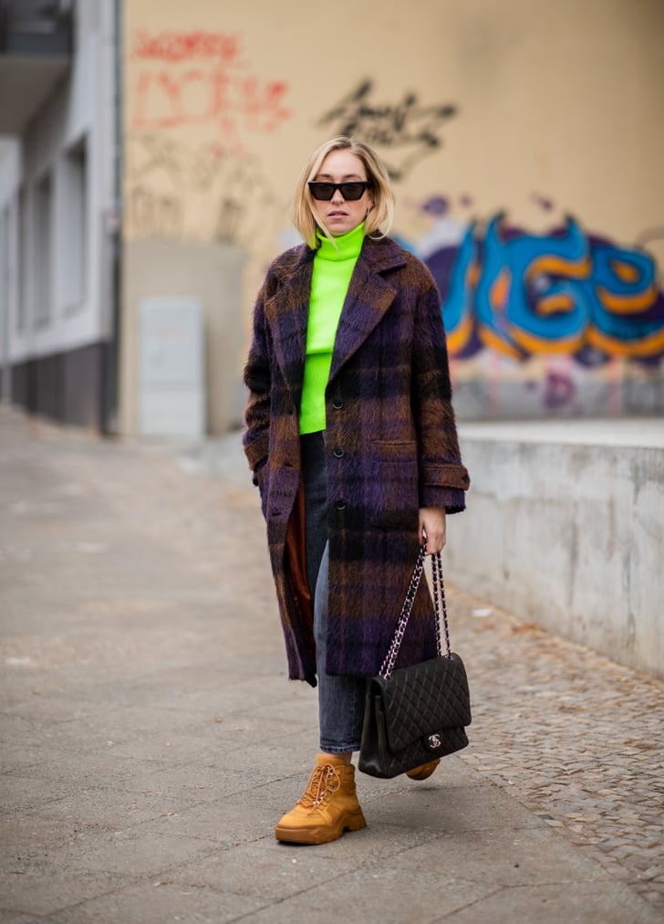 Keep It Casual With Brown Combat Boots and a Neon Turtleneck | How to Style  Your Boots This Winter — 30 Easy Outfit Ideas | POPSUGAR Fashion Photo 19