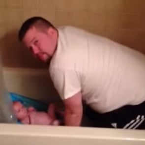 Dad Singing to Baby in Tub