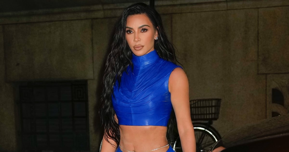 Kim Kardashian’s Blue Balmain Outfit at the Parsons Benefit