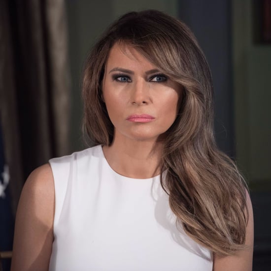 Melania Trump Wearing a White Dress