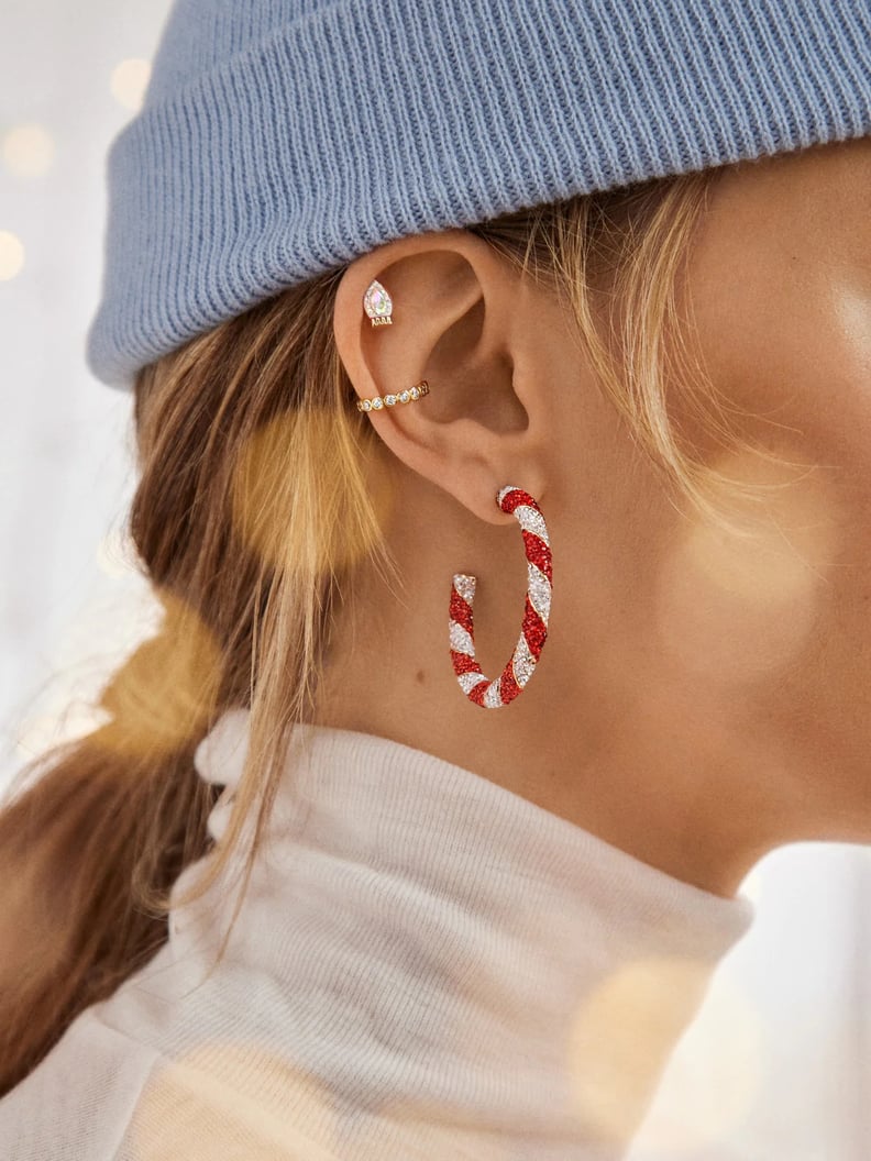 Candy Cane Hoops From BaubleBar