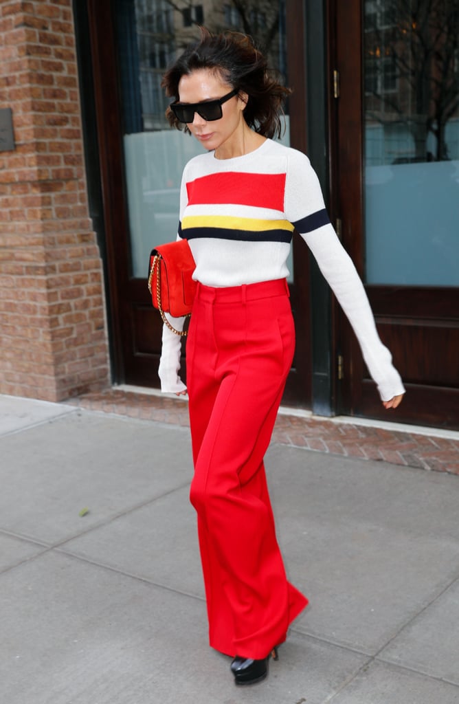 Victoria Beckham's Red Trousers November 2018