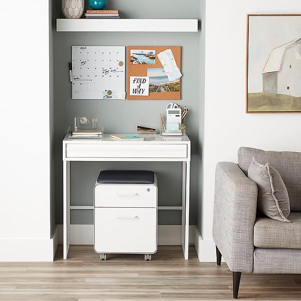 Container store store white desk
