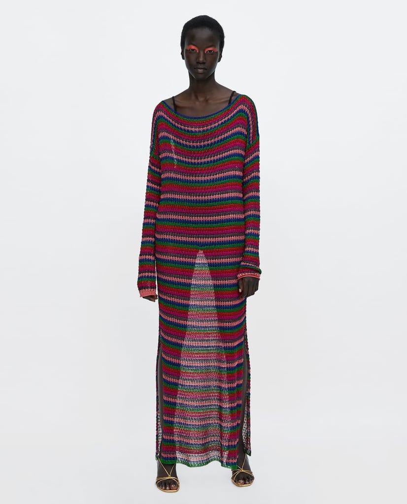 Zara basic striped dress sales