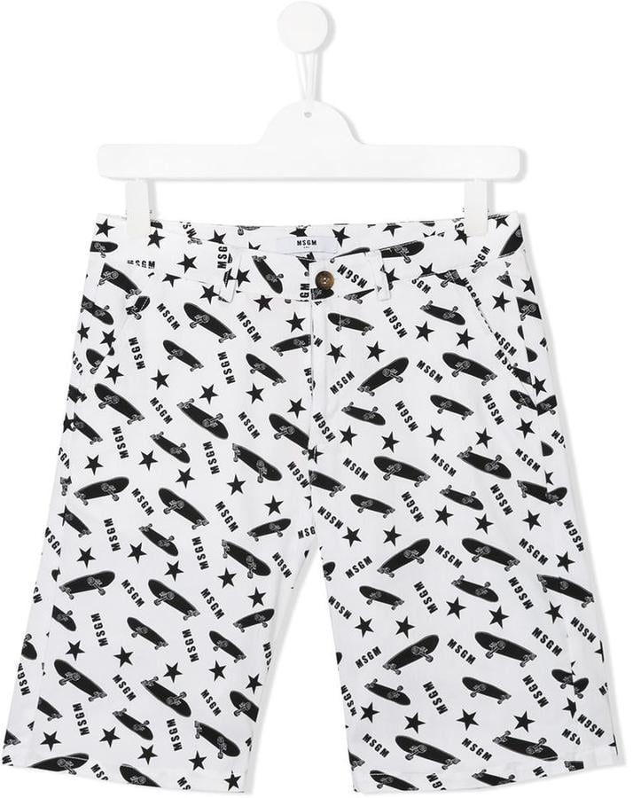 MSGM Skateboard Print Shorts