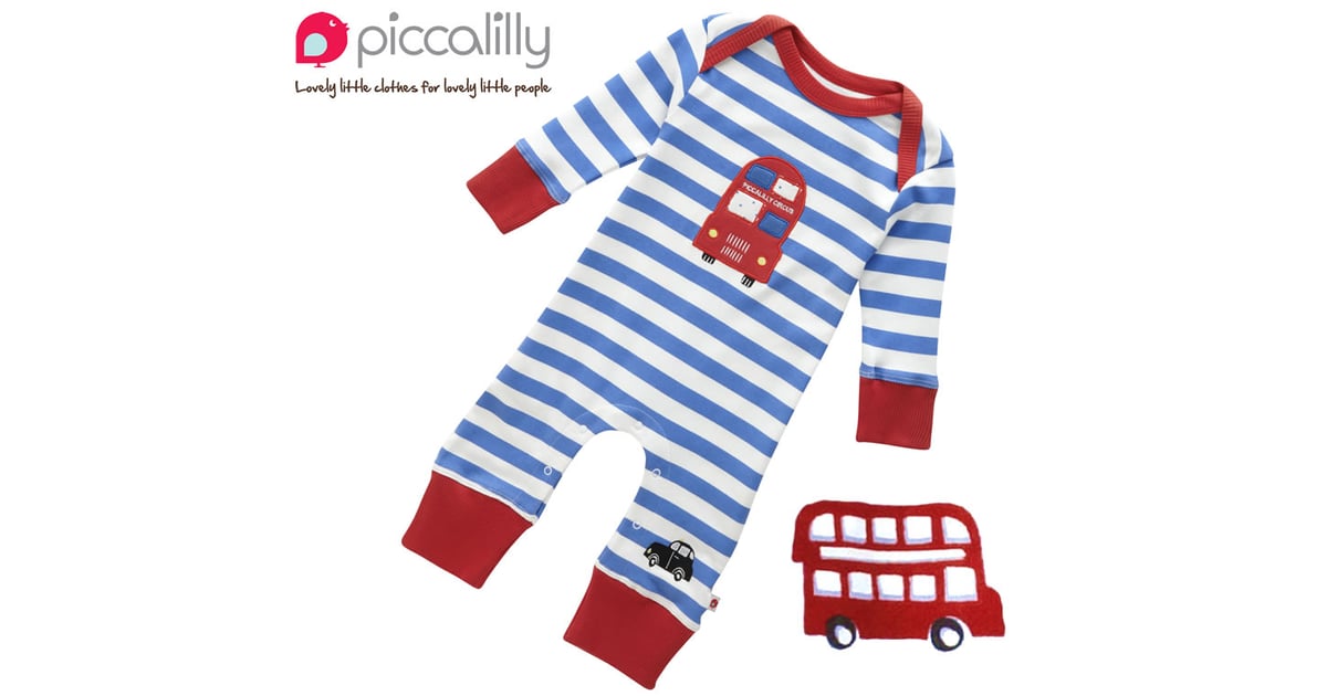 How sweet is Babipur's Piccalilly Organic Cotton London Bus Playsuit
