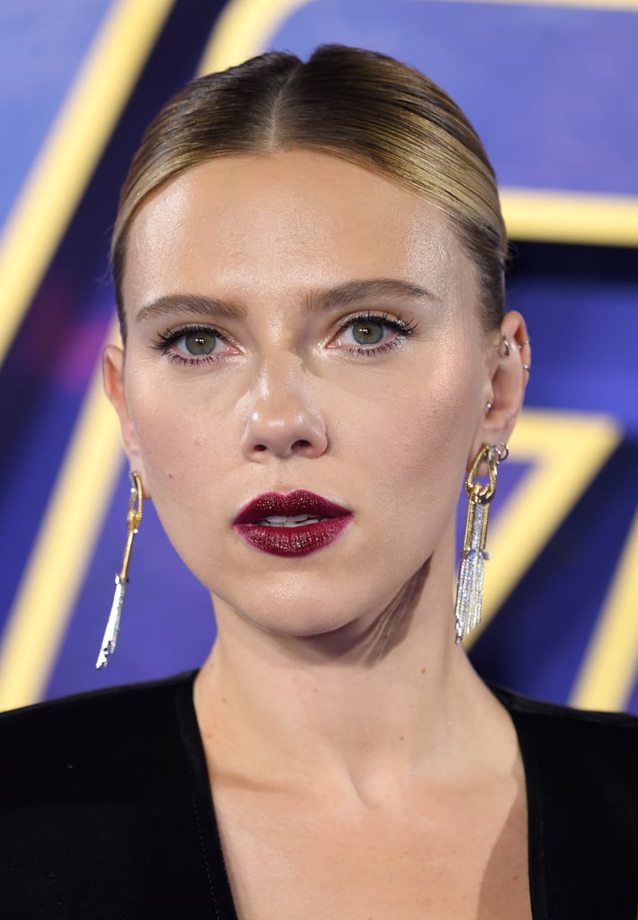 Scarlett Johansson Black Suit at Avengers Endgame Red Carpet