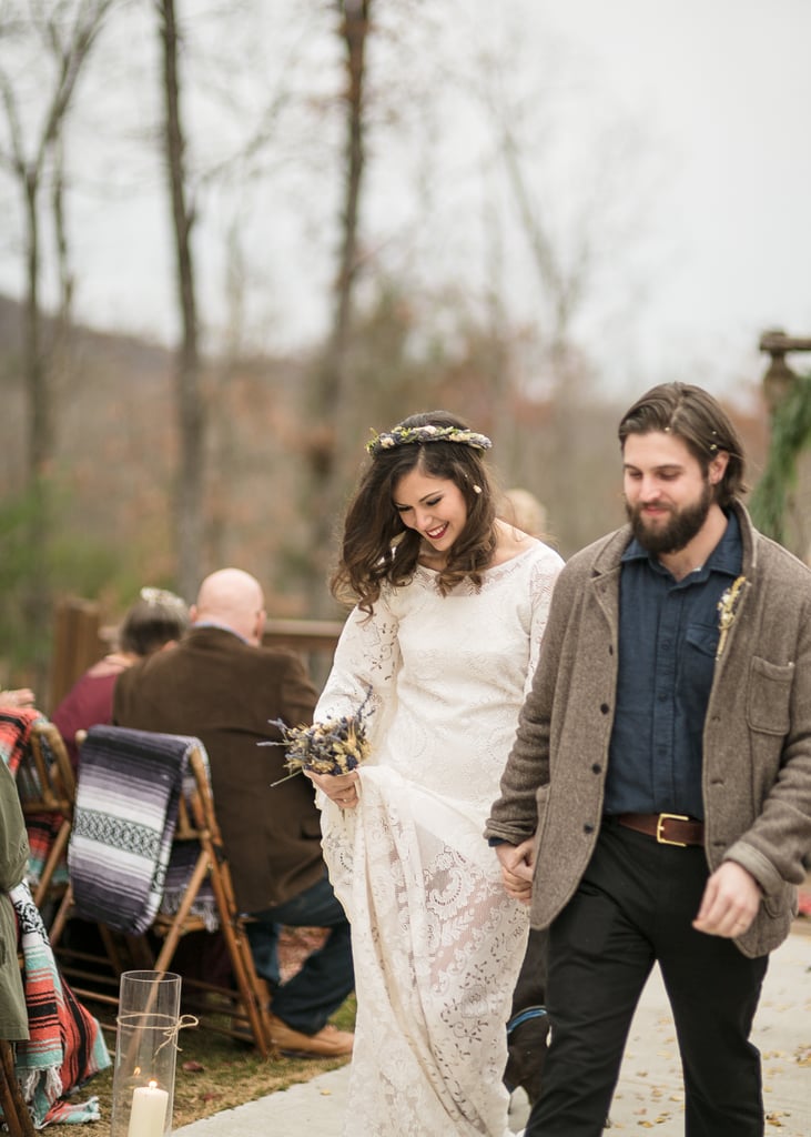 boho winter wedding guest