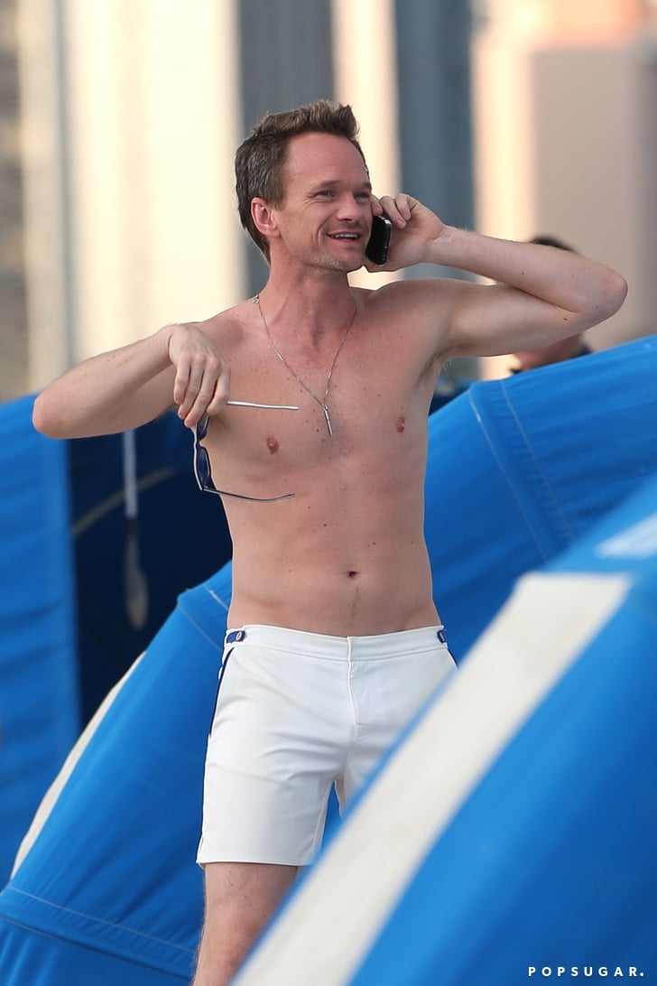 Neil Patrick Harris Shirtless On The Beach In Miami 2016 Popsugar Celebrity