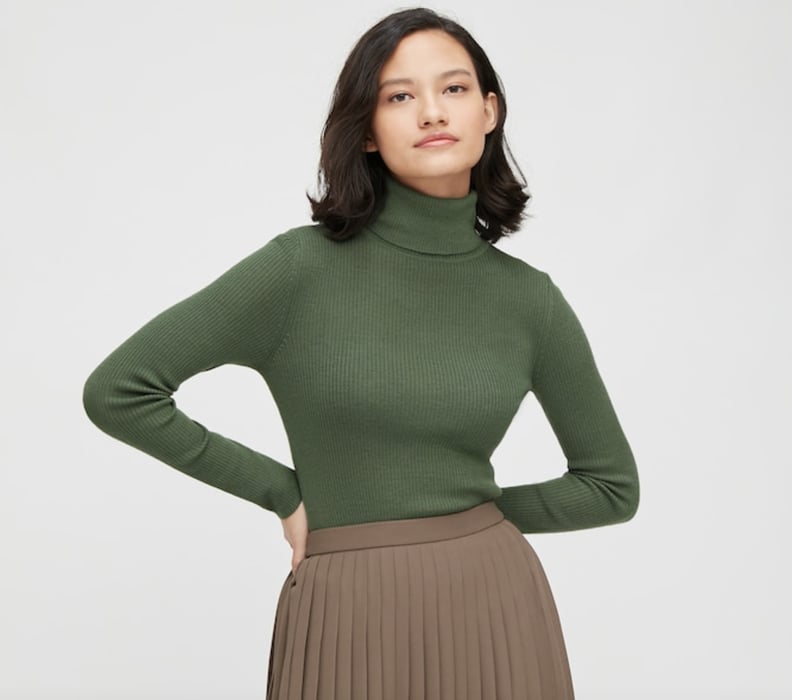 Uniqlo Fine Merino Ribbed Turtleneck Sweater