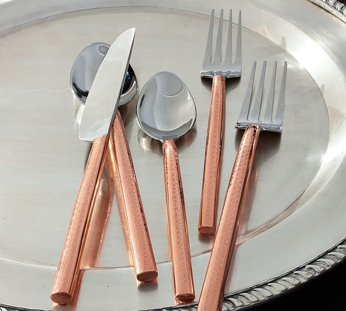 Copper Handled Flatware Set