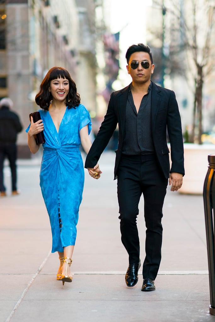 Wearing a blue Prabal Gurung dress with the designer in 2018.