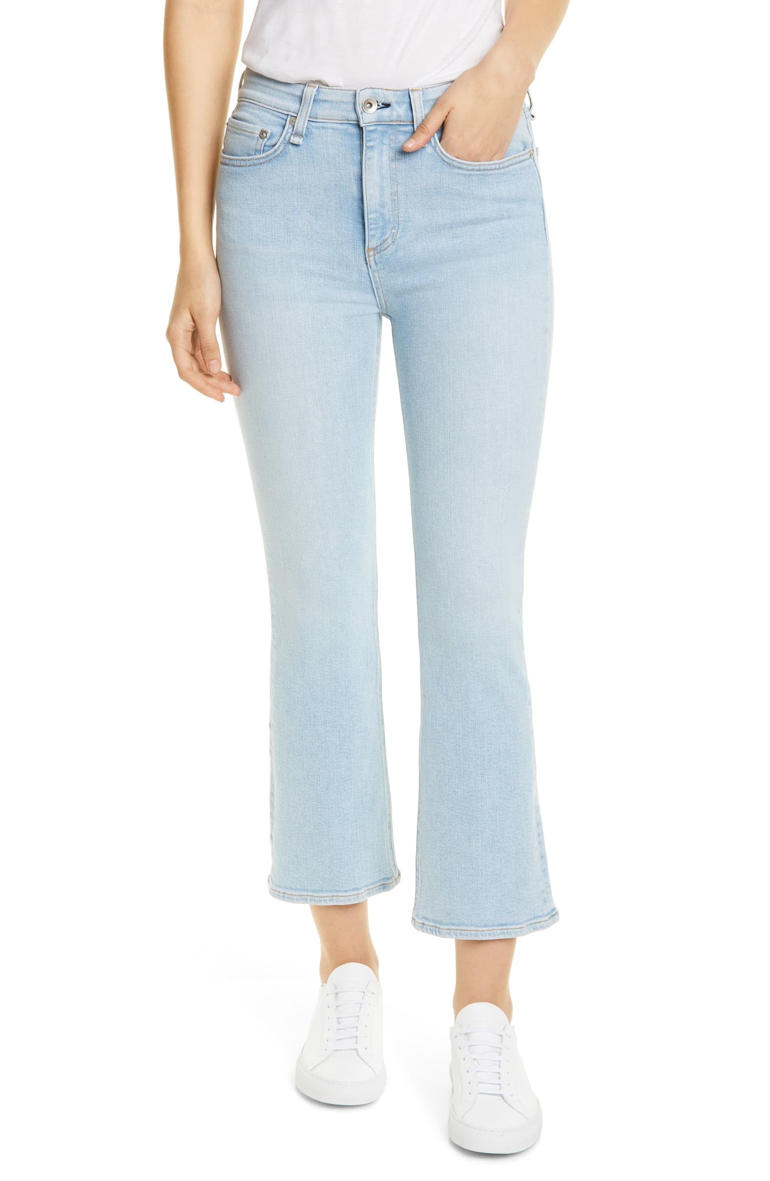 Bone Nina High Waist Ankle Flare Jeans 