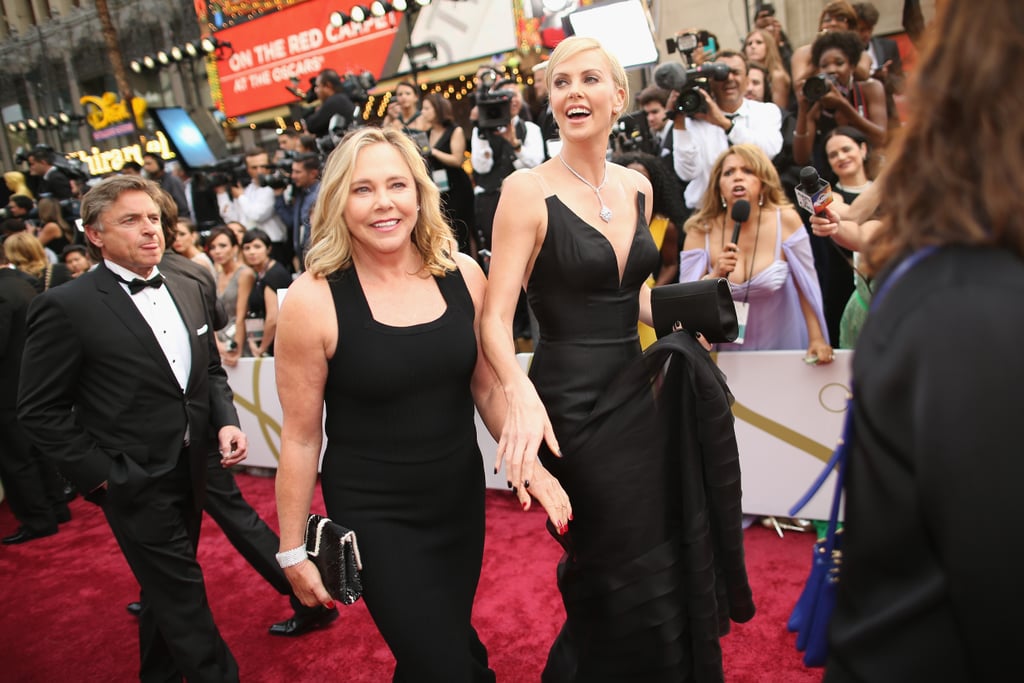 Charlize Theron and her mom, Gerda, walked the red carpet in matching black.