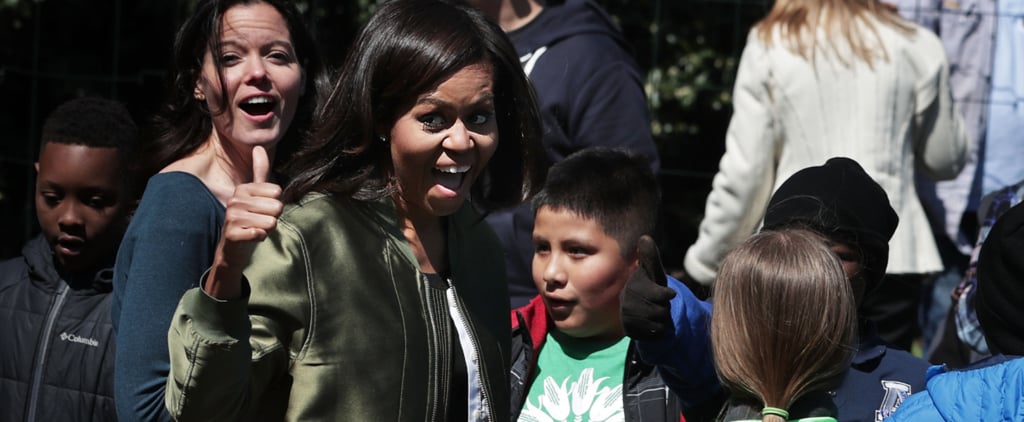 Michelle Obama Wearing a 3.1 Phillip Lim Bomber Jacket