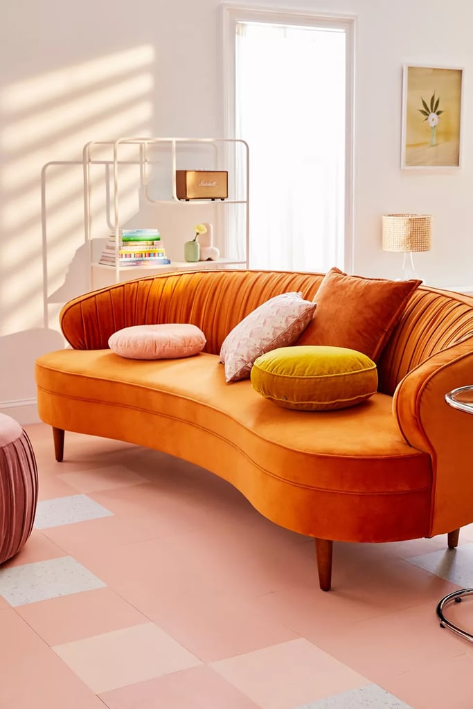 A Curved Sofa: Camila Velvet Sofa