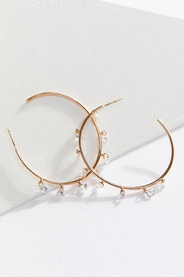 Dripping Crystals Hoop Earrings Best Gold Earrings POPSUGAR Fashion