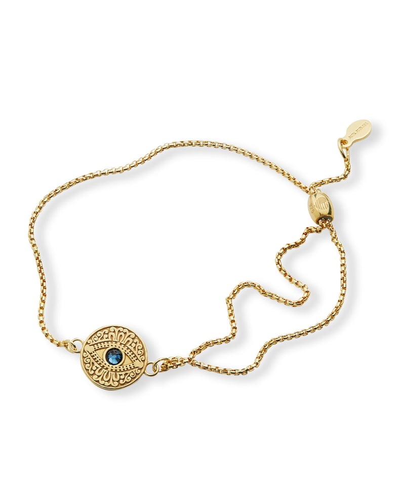 Alex and Ani Evil Eye Pull-Chain Bracelet, Blue/Gold