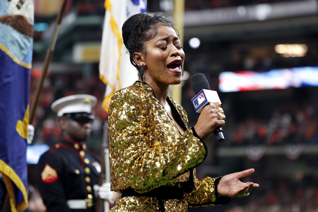 When She Performed the National Anthem at the World Series — In Style, of Course