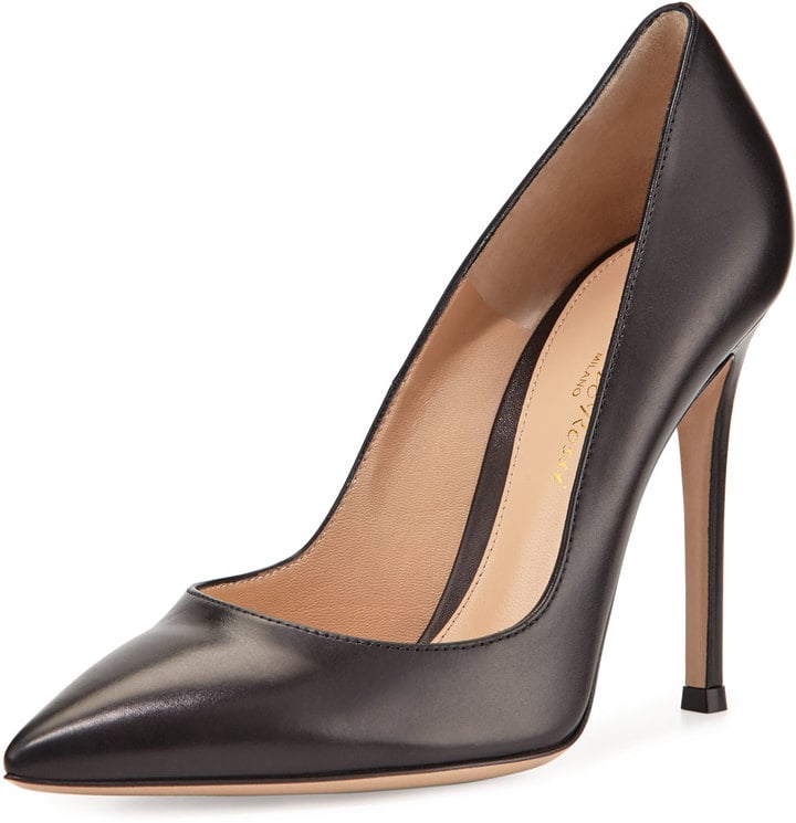 Gianvito Rossi Leather Pointed-Toe Pump ($670) | Kate Beckinsale ...