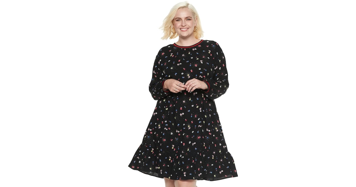 flounce hem mini dress