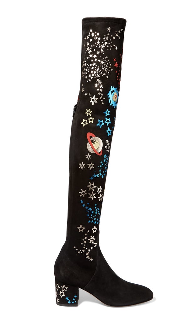 Valentino Metallic Leather-Appliquéd Over-the-knee Boots ($2,995)
