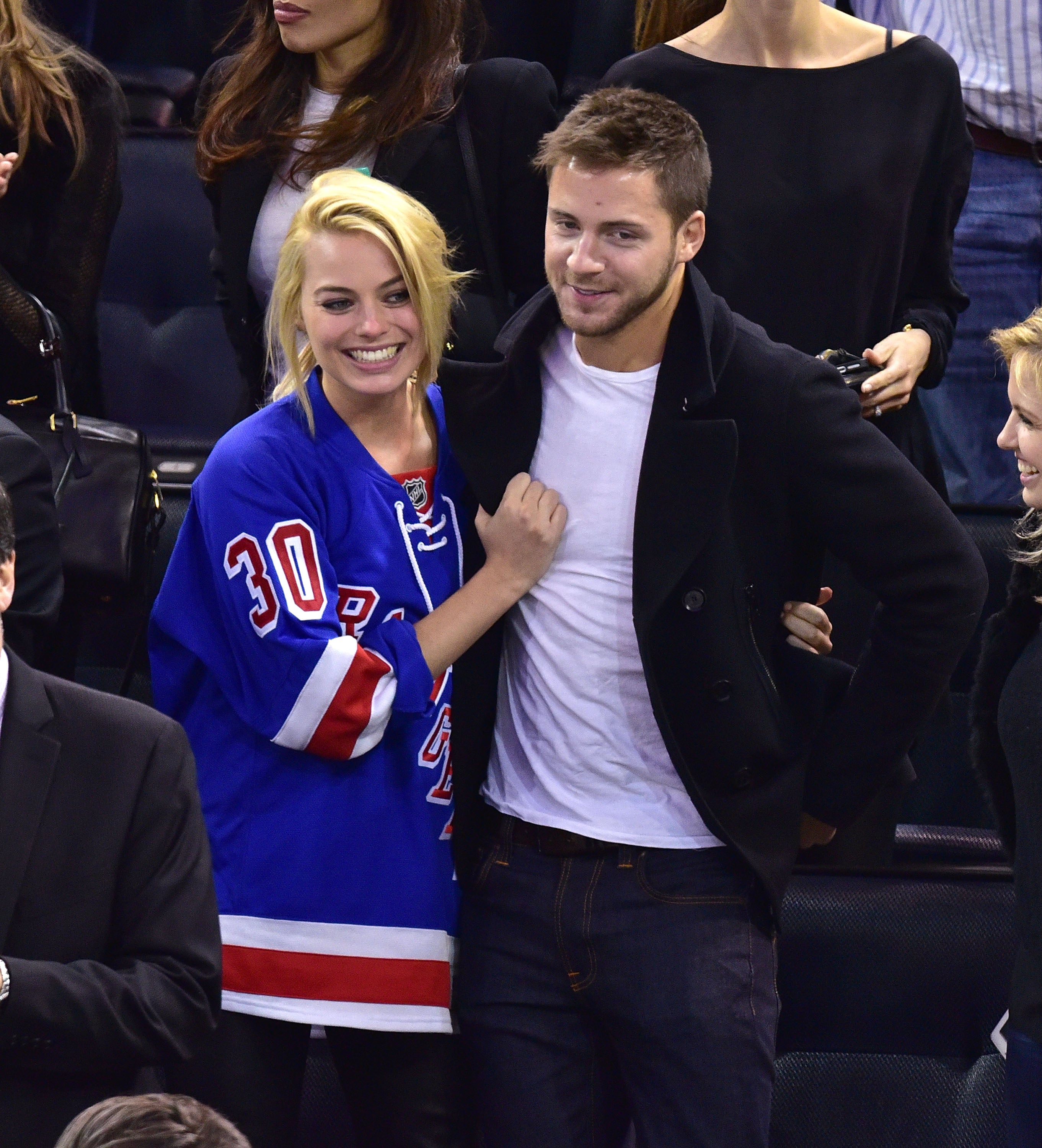 Margot Robbie at a New York Rangers game in Madison Square Garden
