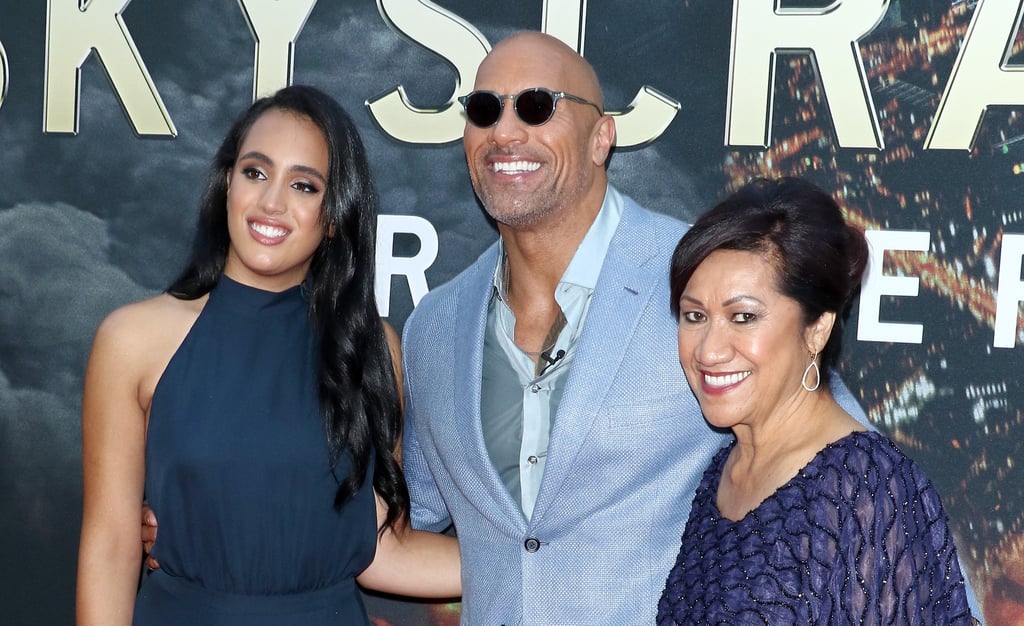 Dwayne Johnson and Daughter at Skyscraper Premiere